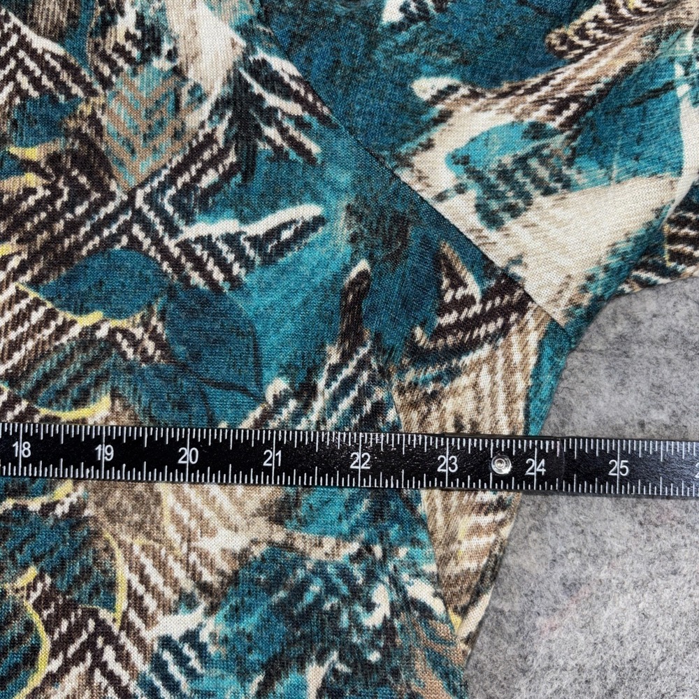 Catherines Top Women's 18/20 Multicolor Geometric Velvet Trim Modest Timeless - Picture 8 of 10